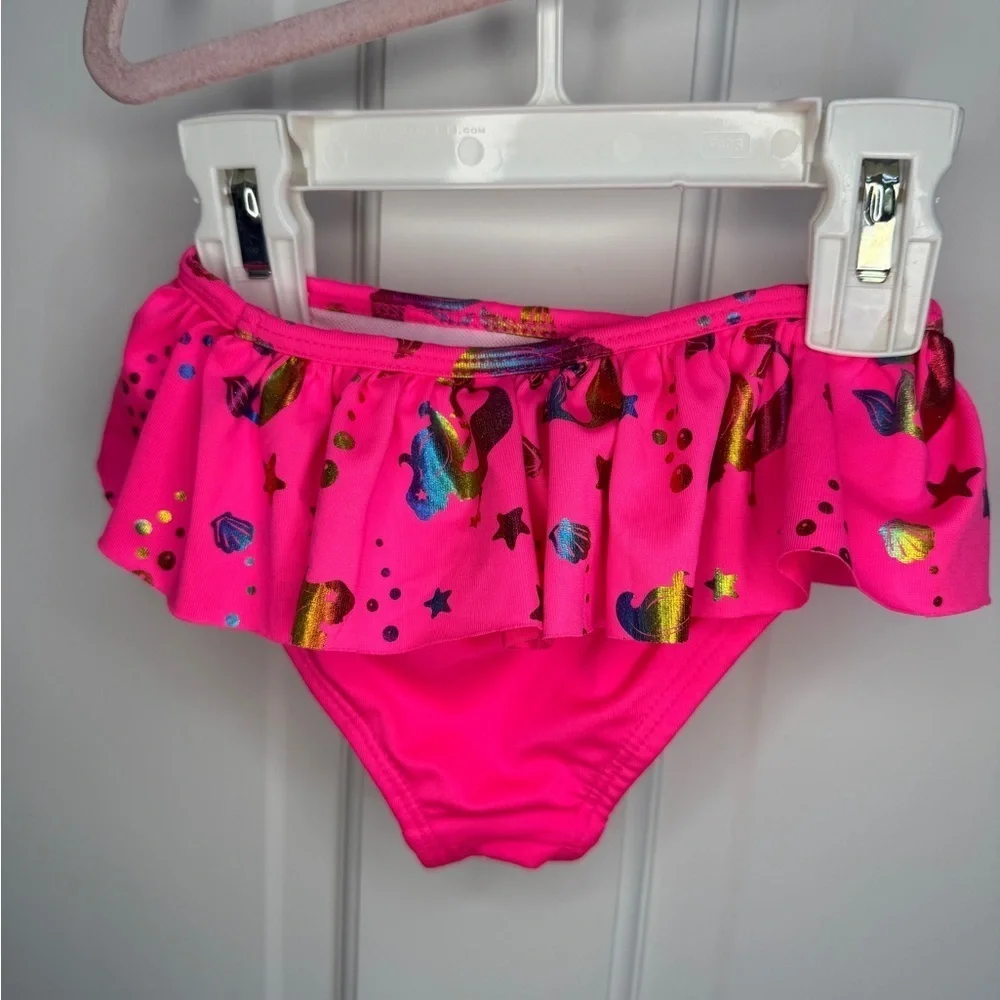 NWOT Lemon Kiss 2T Girls Hot Pink Rainbow Mermaid Bikini Bathingsuit Bottom